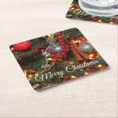 Weihnachten Rechteckiger Pappuntersetzer (angewinkelt)