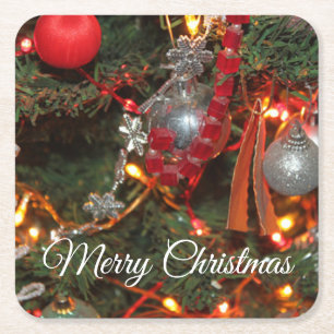 Weihnachten Rechteckiger Pappuntersetzer