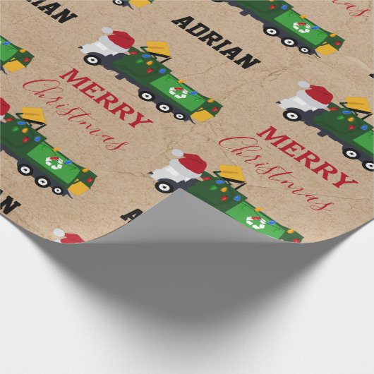 Weihnachten Recycelnd Garbage Truck Individuelle N Geschenkpapier (Ecke)