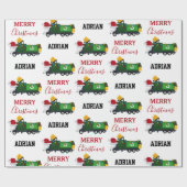Weihnachten Recycelnd Garbage Truck Individuelle N Geschenkpapier (Flach)