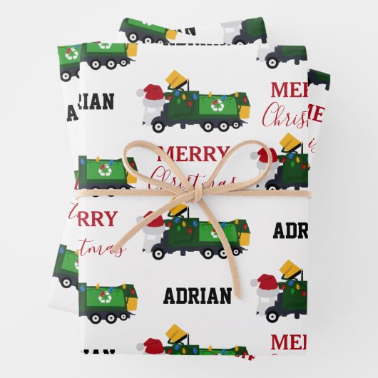 Weihnachten Recycelnd Garbage Truck Individuelle N Geschenkpapier Set (Beispiel)