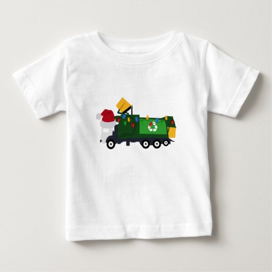 Weihnachten Recycelnd Müllwagen Baby T-shirt (Vorderseite)