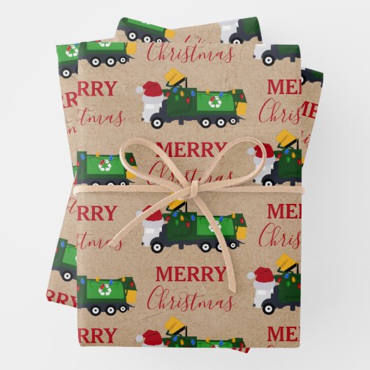 Weihnachten Recycelnd Müllwagen Geschenkpapier Set (Beispiel)