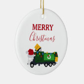 Weihnachten Recycelnd Müllwagen Keramik Ornament (Rechts)