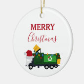 Weihnachten Recycelnd Müllwagen Keramik Ornament (Links)