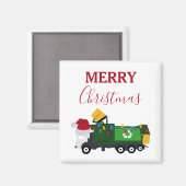 Weihnachten Recycelnd Müllwagen Magnet (Vorderseite/Rückseite)