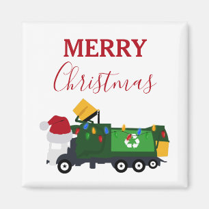 Weihnachten Recycelnd Müllwagen Magnet