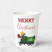 Weihnachten Recycelnd Müllwagen Pappbecher (Rückseite)