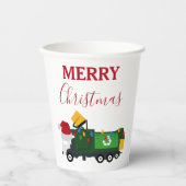 Weihnachten Recycelnd Müllwagen Pappbecher (Vorderseite)