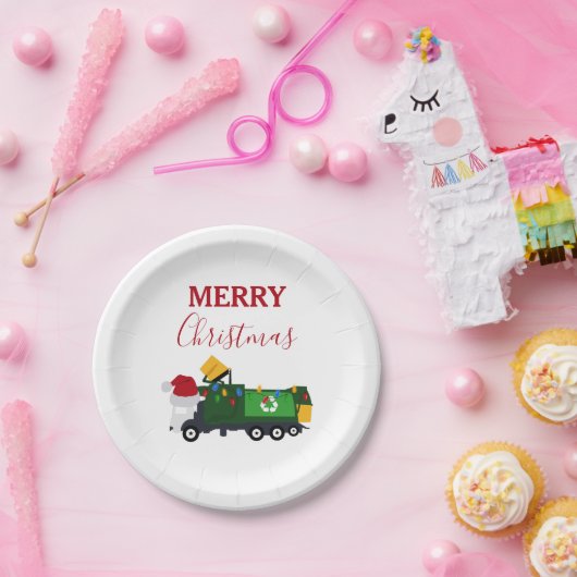Weihnachten Recycelnd Müllwagen Pappteller (Party)