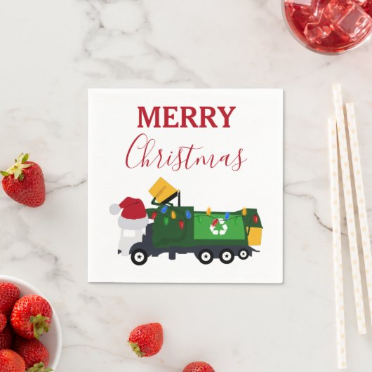 Weihnachten Recycelnd Müllwagen Serviette (Beispiel)