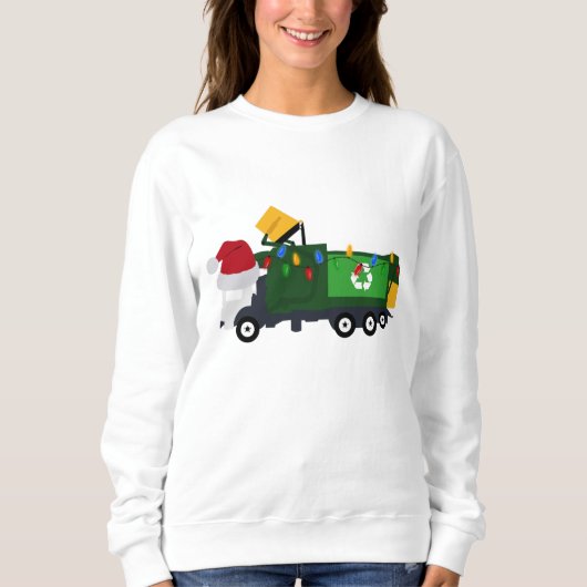 Weihnachten Recycelnd Müllwagen Sweatshirt (Vorderseite)