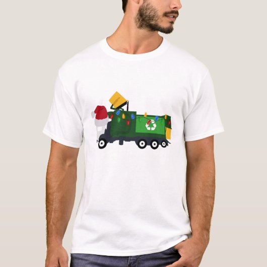 Weihnachten Recycelnd Müllwagen T-Shirt (Vorderseite)
