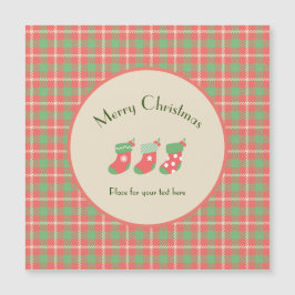 Weihnachten Red-Base Kariert Magnetkarte