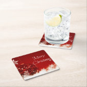 Weihnachten - Red Bauble und White Snowflakes Rechteckiger Pappuntersetzer (Vor Ort)