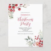 Weihnachten - Red Berry Floral Party Einladung Flyer (Vorne)