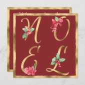 WEIHNACHTEN Red & Gold Holly Berries Poinsettia We (Vorne/Hinten)