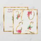 WEIHNACHTEN Red & Gold Holly Berries Poinsettia We (Vorne/Hinten)