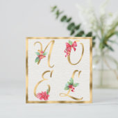 WEIHNACHTEN Red & Gold Holly Berries Poinsettia We (Stehend Vorderseite)