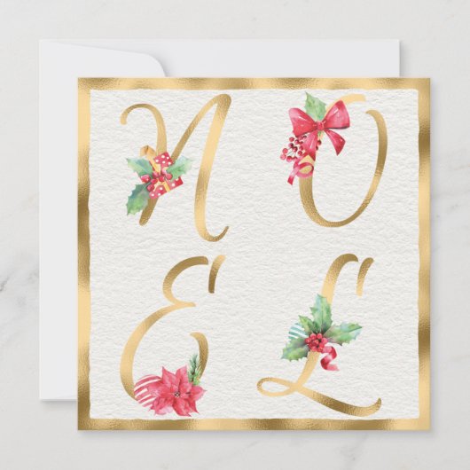 WEIHNACHTEN Red & Gold Holly Berries Poinsettia We (Vorderseite)