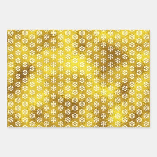 Weihnachten Red Gold Snowflake Muster kühne Modern Geschenkpapier Set (Vorderseite 2)