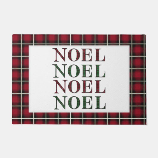 Weihnachten Red & Green Kariert Checkered Muster W Fußmatte (Vorderseite)