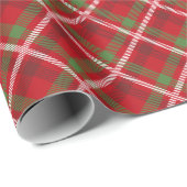 Weihnachten Red Green Tartan Kariert Geschenkpapier (Rolleneckpunkt)