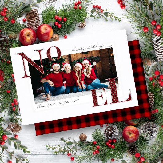 Weihnachten Red Kariert Patches Weihnachtskarte