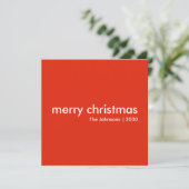 Weihnachten | Red Modern Simple Square (Stehend Vorderseite)