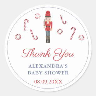 Weihnachten Red Nutcracker Candy Canes Gefallen Runder Aufkleber