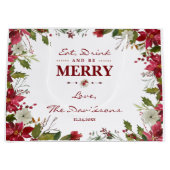 Weihnachten Red Poinsettia Essen Drink und seien S Große Geschenktüte (Vorderseite)