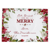 Weihnachten Red Poinsettia Essen Drink und seien S Große Geschenktüte (Rückseite)