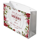 Weihnachten Red Poinsettia Essen Drink und seien S Große Geschenktüte (Rückseite Schrägansicht)