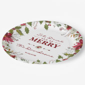 Weihnachten Red Poinsettia Essen Drink und seien S Pappteller (Schrägansicht)