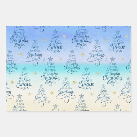 Weihnachten Redewendungen an der Küste Geschenkpapier Set (Vorderseite)