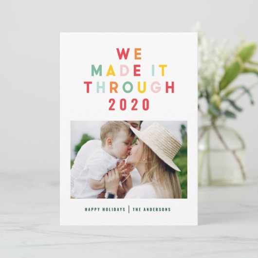 Weihnachten Regenbogen bunt, wir schafften es durc (Stehend Vorderseite)