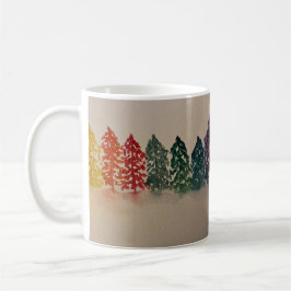 Weihnachten - Regenbogen-Kiefern Kaffeetasse