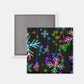 Weihnachten Regenbogenfarbene Schneeflocken Slipp Magnet (Vorderseite/Rückseite)