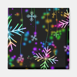 Weihnachten Regenbogenfarbene Schneeflocken Slipp Magnet