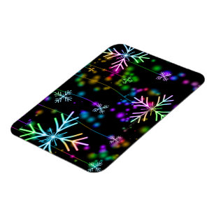 Weihnachten Regenbogenfarbene Schneeflocken Slipp Magnet