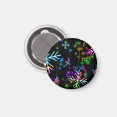 Weihnachten Regenbogenfarbene Schneeflocken Slipp Magnet (Vorderseite/Rückseite)