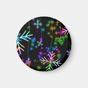 Weihnachten Regenbogenfarbene Schneeflocken Slipp Magnet