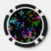 Weihnachten Regenbogenfarbene Schneeflocken Slipp Pokerchips (Rückseite)