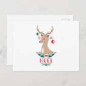 Weihnachten Reindeer Postkarte (Vorne/Hinten)