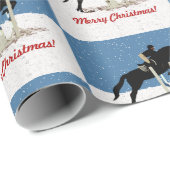 Weihnachten Reitpferd Geschenkpapier (Rolleneckpunkt)