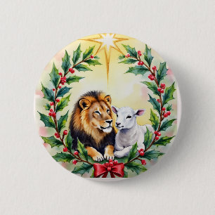 Weihnachten religiös Der Löwe und das Lamm und Ste Button