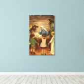 Weihnachten, Religiöse Geburt w Baby Jesus Leinwanddruck (Insitu (Holzboden))