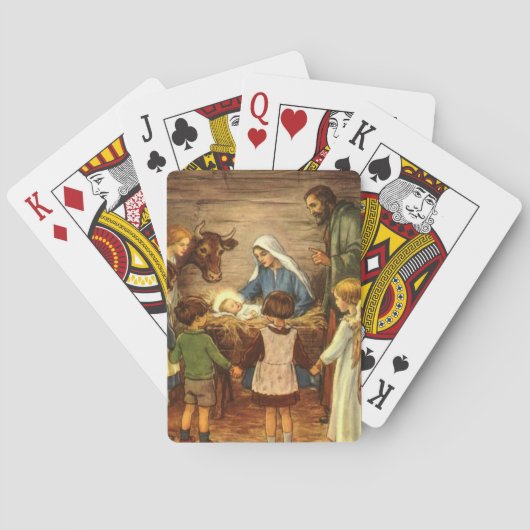 Weihnachten, Religiöse Geburt w Baby Jesus Spielkarten (Rückseite)