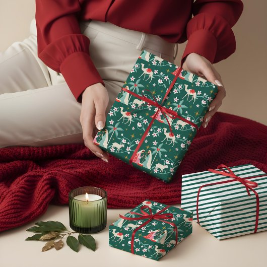 Weihnachten Religiöse Krippe Star von Bethlehem Geschenkpapier Set