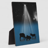 Weihnachten, Religiöse, Krippe, Sterne, Plaque Fotoplatte (Seite)